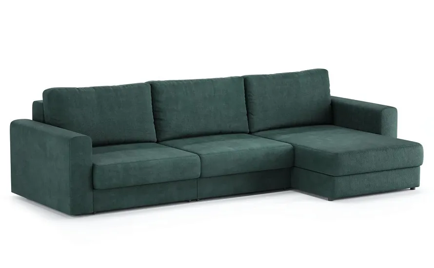 Диван угловой Ларсон 3М Nordic 74 изумруд - 2